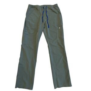 Figs Men's Olive Green Pants with Blue Drawstring